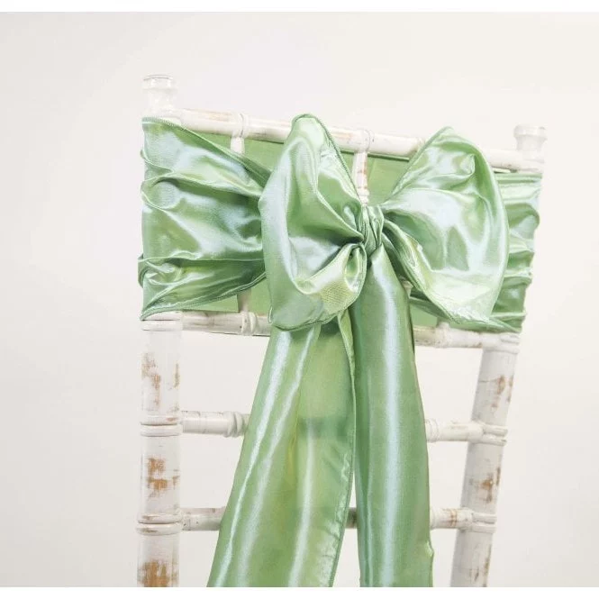 Sage green taffeta chair sash