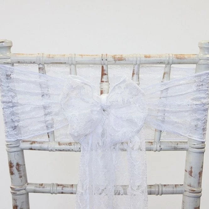 White lace chair sash