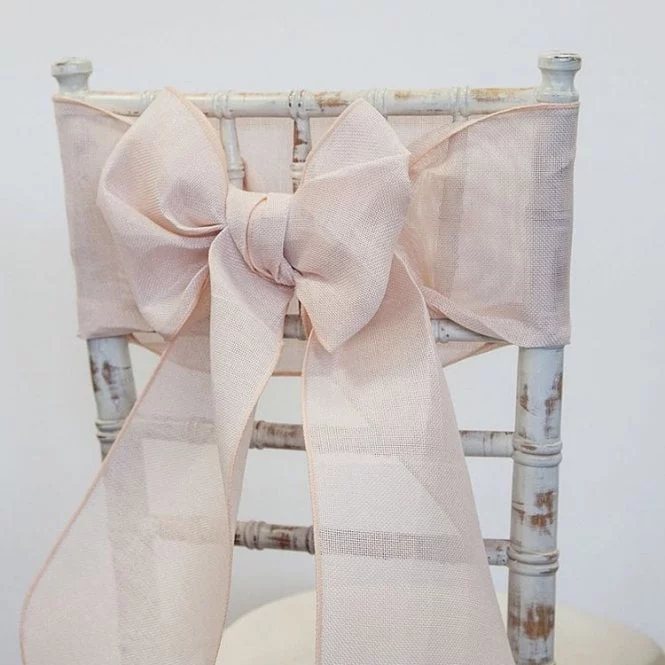 Champagne linen chair sash